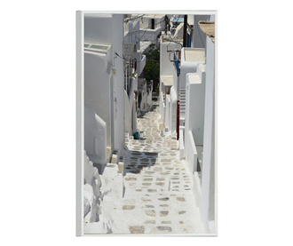 Plakat w ramce, Mykonos Stairs, 80x60 cm, biała ramka