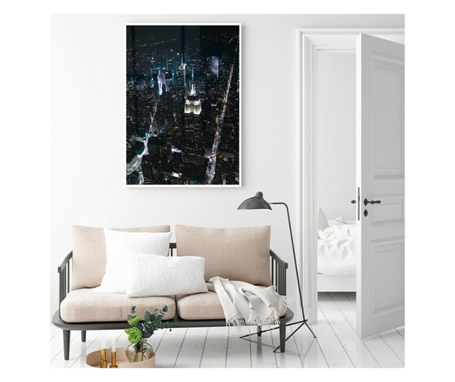Plakat w ramce, Night Landscape, 42 x 30 cm, biała ramka