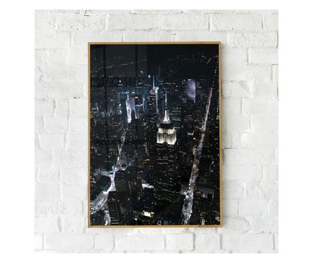 Plakat w ramce, Night Landscape, 50x 70 cm, złota rama