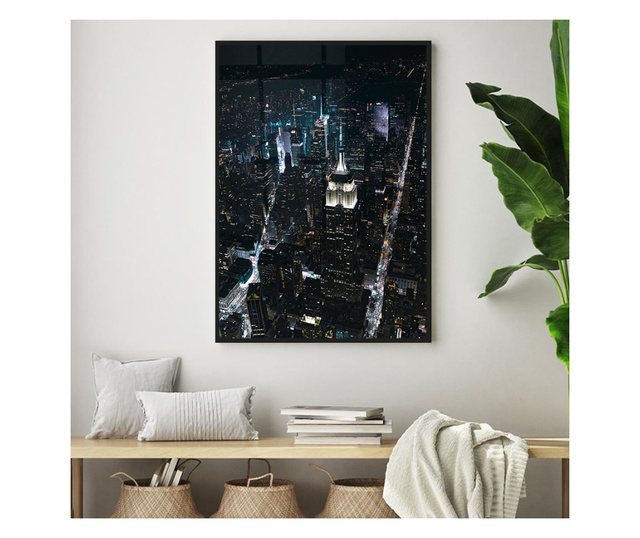 Plakat w ramce, Night Landscape, 21 x 30 cm, czarna ramka