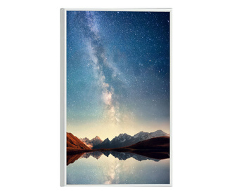 Plakat w ramce, Night Sky Landscape, 80x60 cm, biała ramka
