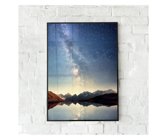 Plakat w ramce, Night Sky Landscape, 60x40 cm, czarna ramka