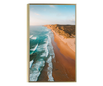 Plakat w ramce, Ocean Waves, 60x40 cm, złota rama