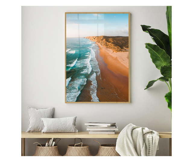 Plakat w ramce, Ocean Waves, 50x 70 cm, złota rama