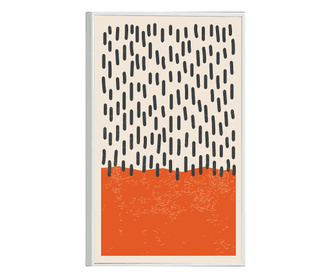 Plakat w ramce, Orange Background With Black Lines, 60x40 cm, biała ramka