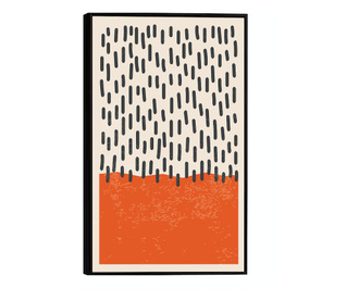 Plakat w ramce, Orange Background With Black Lines, 42 x 30 cm, czarna ramka
