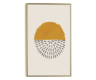 Plakat w ramce, orange circle, 50x 70 cm, złota rama