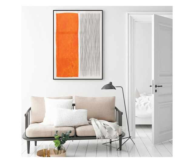 Uokvireni Plakati, Orange Lines, 80x60 cm, Crni okvir