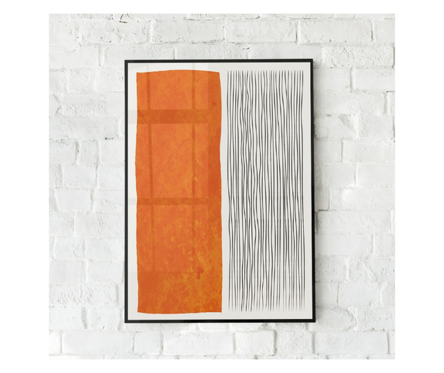 Plakat w ramce, Orange Lines, 21 x 30 cm, czarna ramka