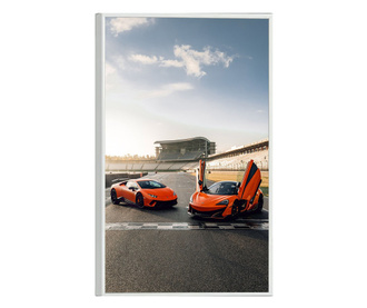 Uokvireni Plakati, Orange Supercar, 80x60 cm, Bijeli okvir