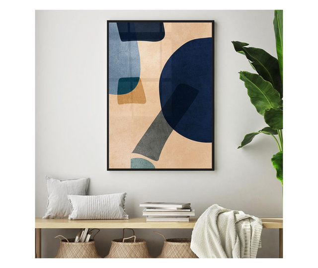 Uokvireni Plakati, Overlapping Abstract, 42 x 30 cm, Crni okvir