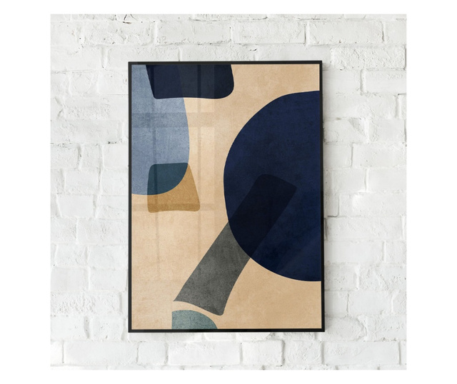 Uokvireni Plakati, Overlapping Abstract, 80x60 cm, Crni okvir