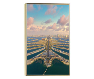 Plakat w ramce, Palm Dubai, 80x60 cm, złota rama