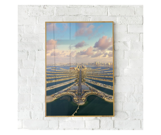 Plakat w ramce, Palm Dubai, 42 x 30 cm, złota rama