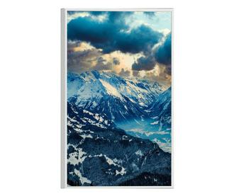 Uokvireni Plakati, Panorama of Snow Mountain, 50x 70 cm, Bijeli okvir