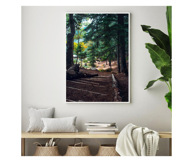 Plakat w ramce, Peacefull Forest, 21 x 30 cm, biała ramka