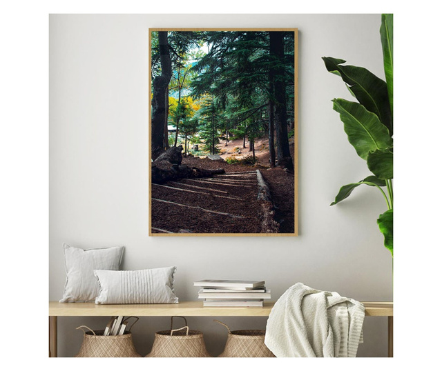 Plakat w ramce, Peacefull Forest, 21 x 30 cm, złota rama