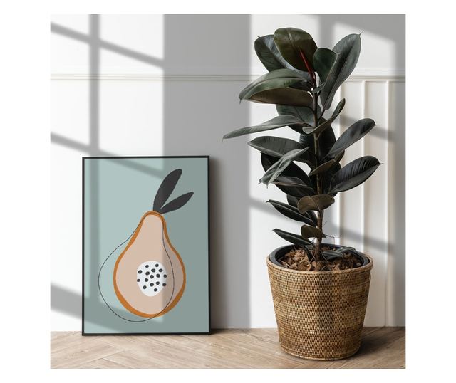 Uokvireni Plakati, Pear Pattern, 80x60 cm, Crni okvir