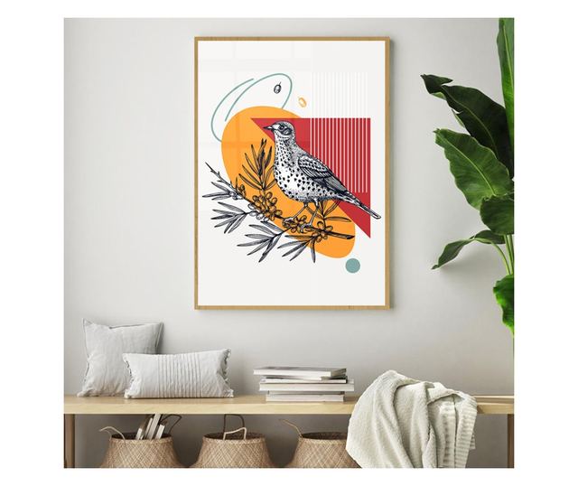 Uokvireni Plakati, Perching Bird, 80x60 cm, Zlatni okvir