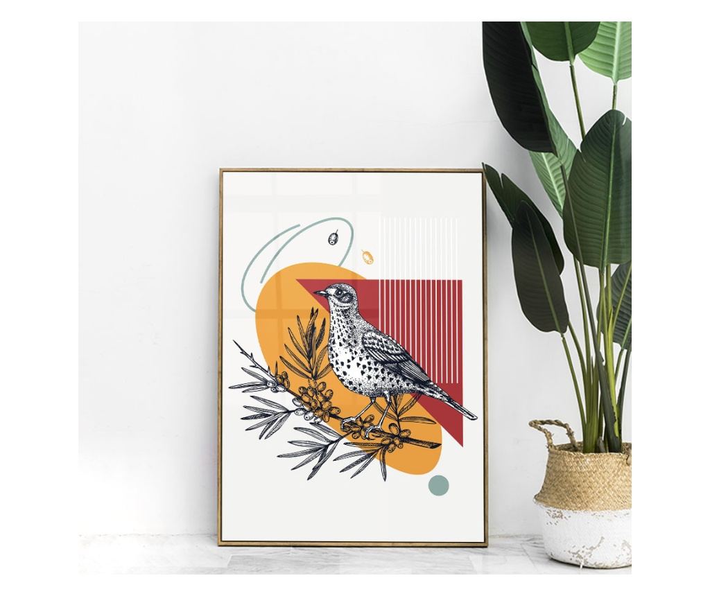 Uokvireni Plakati, Perching Bird, 80x60 cm, Zlatni okvir - 3