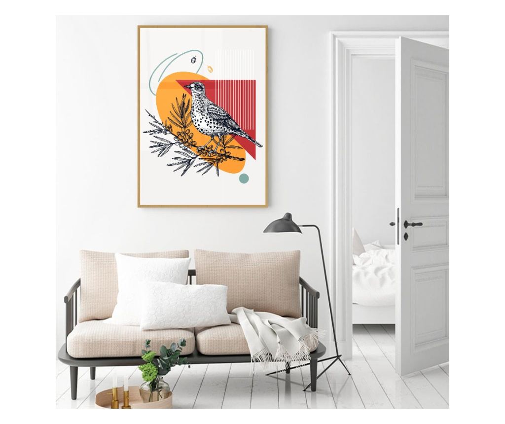Uokvireni Plakati, Perching Bird, 80x60 cm, Zlatni okvir - 5