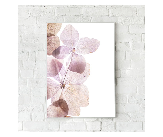 Plakat w ramce, Pink Hydrangea Flowers, 60x40 cm, biała ramka