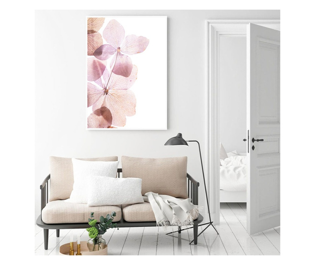 Uokvireni Plakati, Pink Hydrangea Flowers, 21 x 30 cm, Bijeli okvir