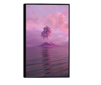 Uokvireni Plakati, Pink landscape, 50x 70 cm, Crni okvir