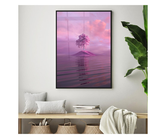 Plakat w ramce, Pink landscape, 21 x 30 cm, czarna ramka