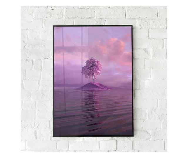 Plakat w ramce, Pink landscape, 21 x 30 cm, czarna ramka