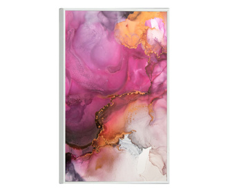 Uokvireni Plakati, Pink Marble Texture, 60x40 cm, Bijeli okvir