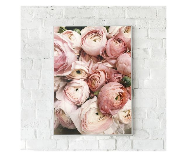 Uokvireni Plakati, Pink Rose Bouquet, 21 x 30 cm, Bijeli okvir