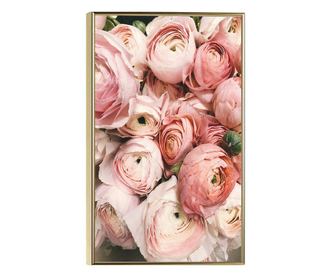 Uokvireni Plakati, Pink Rose Bouquet, 21 x 30 cm, Zlatni okvir