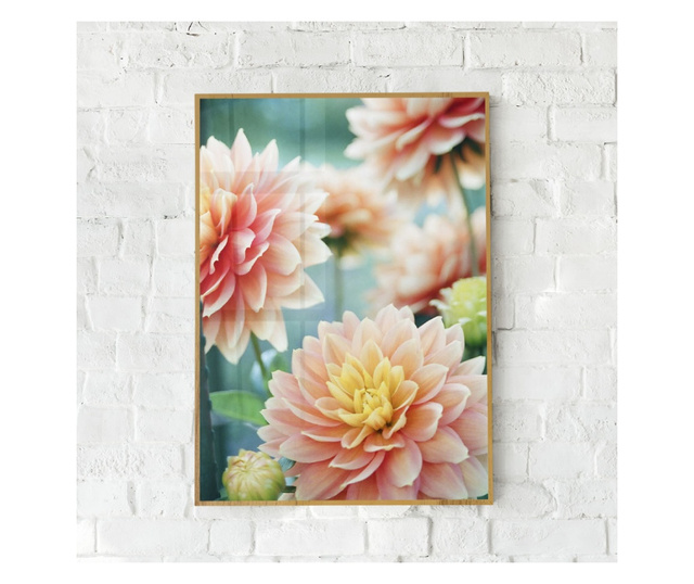 Plakat w ramce, Pink Spring, 80x60 cm, złota rama