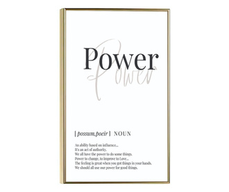 Uokvireni Plakati, Power Text, 60x40 cm, Zlatni okvir