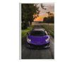 Uokvireni Plakati, Purple Lamborghini, 80x60 cm, Bijeli okvir