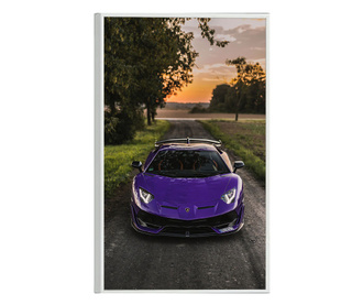 Uokvireni Plakati, Purple Lamborghini, 80x60 cm, Bijeli okvir