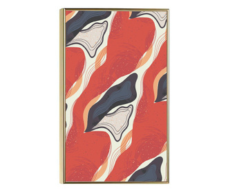 Plakat w ramce, Red Pattern, 42 x 30 cm, złota rama