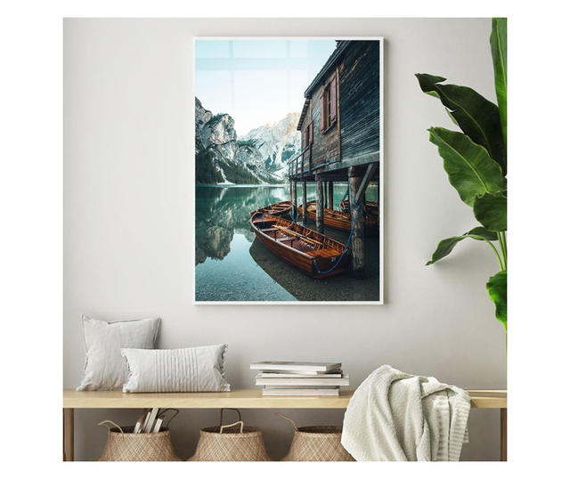 Plakat w ramce, Rowing Boats, 80x60 cm, biała ramka
