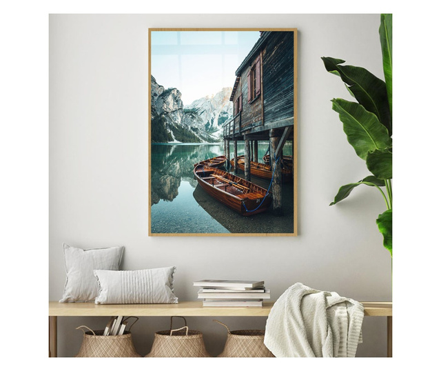 Plakat w ramce, Rowing Boats, 60x40 cm, złota rama