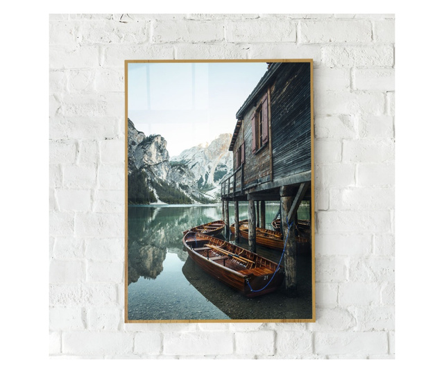 Plakat w ramce, Rowing Boats, 42 x 30 cm, złota rama