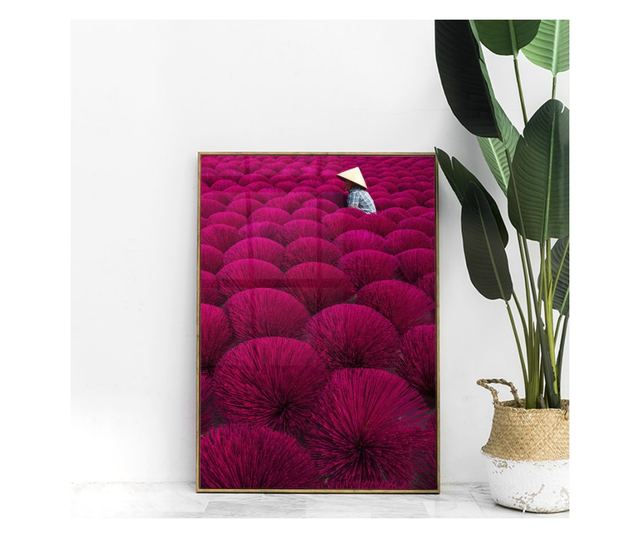 Uokvireni Plakati, Sea of Magenta, 50x 70 cm, Zlatni okvir