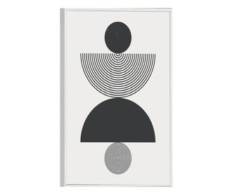 Uokvireni Plakati, Semi cerc alb negru, 42 x 30 cm, Bijeli okvir