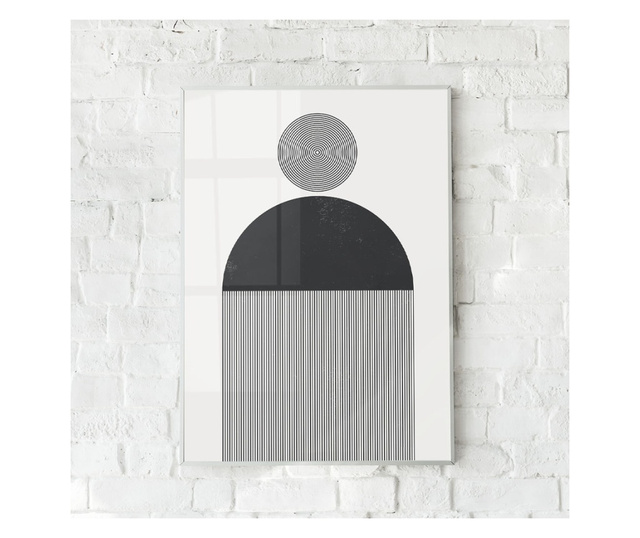 Uokvireni Plakati, Sfera Alb Negru, 60x40 cm, Bijeli okvir