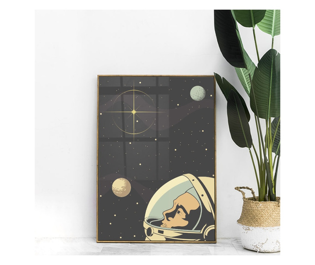 Plakat w ramce, Space Cartoon, 50x 70 cm, złota rama