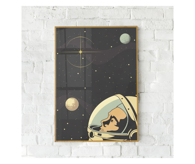 Plakat w ramce, Space Cartoon, 21 x 30 cm, złota rama