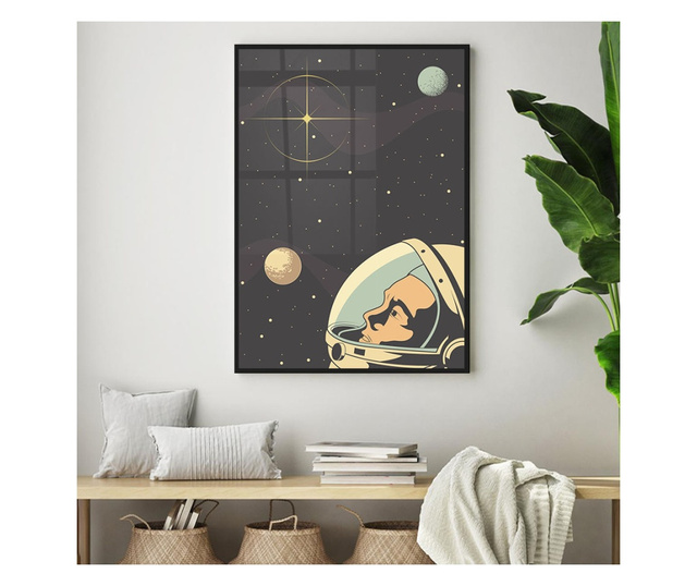 Uokvireni Plakati, Space Cartoon, 21 x 30 cm, Crni okvir