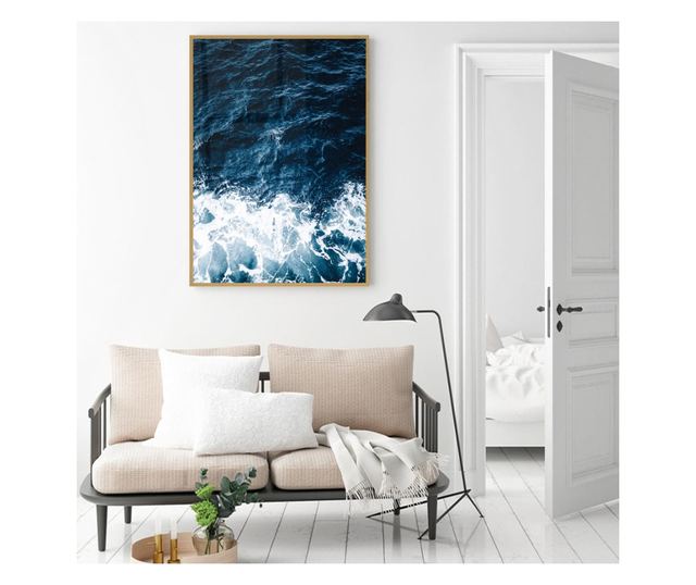 Uokvireni Plakati, Splashing Sea Waves, 21 x 30 cm, Zlatni okvir