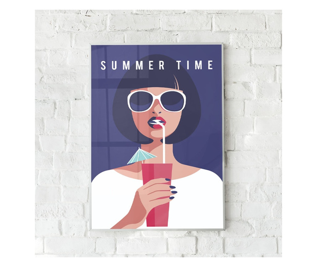 Plakat w ramce, Summer Times, 42 x 30 cm, biała ramka