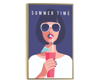 Plakat w ramce, Summer Times, 42 x 30 cm, złota rama